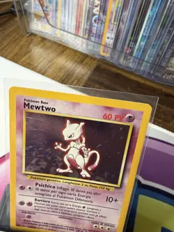 Pokemon Mewtwo TCG Base Set Holo Unlimited (RARE) Card 10/102 ITALIAN NM SWIRL - Image 2
