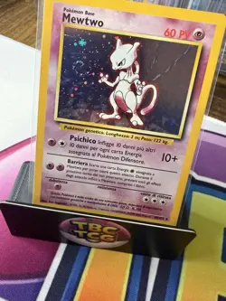 Pokemon Mewtwo TCG Base Set Holo Unlimited (RARE) Card 10/102 ITALIAN NM SWIRL - Image 3
