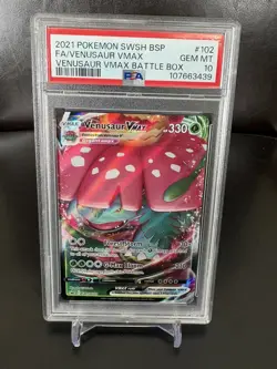 Pokemon Venusaur VMAX SWSH102 Black Star Promo Card PSA 10 - Image 1