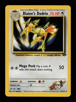 Blaine's Dodrio 32/132 Unlimited Uncommon Gym Challenge Pokemon Cards - Image 1