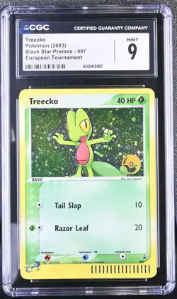 CGC 9 MINT Treecko 007 Black Star Promos European Tournament Pokemon Card - Image 1