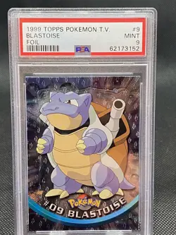 PSA 9 1999 Topps Pokemon TV Foil Blastoise #9 Pokemon Card - Image 1