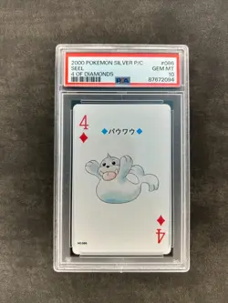 2000 POKEMON SILVER VERSION POKER PLAYING CARDS 4 OF DIAMONDS 109 SEEL PSA 10 - Image 1