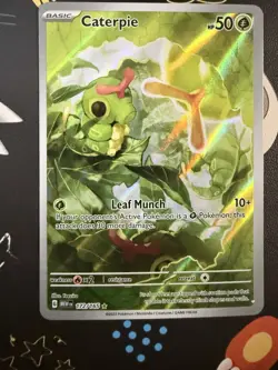 Pokemon TCG Caterpie 172/165 Holo Illustration Rare Scarlet and Violet 151 Card - Image 1