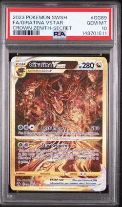 PSA 10 GEM MT Giratina VSTAR Gold Secret GG69/GG70 Pokemon Crown Zenith GG - Image 1