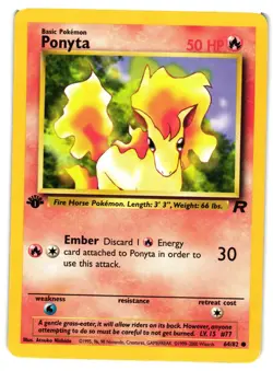Pokemon TCG Ponyta 64/82 1st Edition Team Rocket LP/MP - Image 1