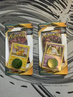 Pokemon TCG Darkness Ablaze Checklane Blister Pikachu/Hatenna Set of 2 Sealed - Image 1