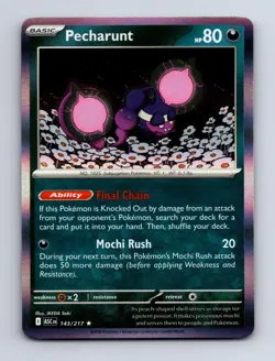 Pecharunt (Energy Symbol Pattern) 143/217 Ascended Heroes Pokemon Reverse Holo - Image 1