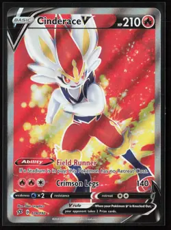 Cinderace V 178/192 Ultra Rare Rebel Clash Pokemon NM - Image 1