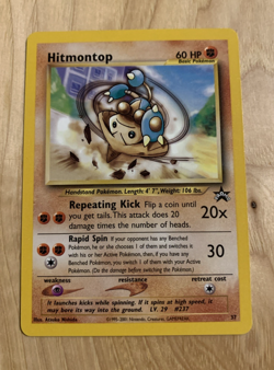 Hitmontop Pokemon WOTC Black Star Promo # 37 HP 60 NM - Image 1