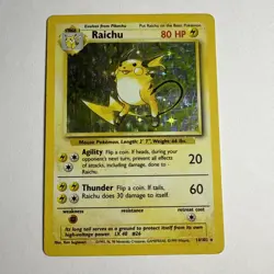 Raichu 14/102 Holo Rare Base Set Unlimited Heavy Played - Image 2