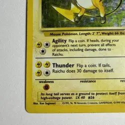 Raichu 14/102 Holo Rare Base Set Unlimited Heavy Played - Image 5