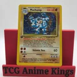 Pokemon Machamp #8/102 1st Edition Holo Rare Base Set 1999 Vintage - Image 1