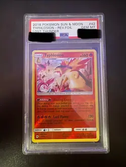 Pokemon Lost Thunder Typhlosion #42 Reverse Foil PSA 10 GEM MT - Image 1