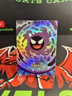Topps Pokemon TV Animation Series 2 Gastly #92 Rainbow Holo Blue Logo - Image 1