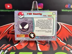 Topps Pokemon TV Animation Series 2 Gastly #92 Rainbow Holo Blue Logo - Image 2