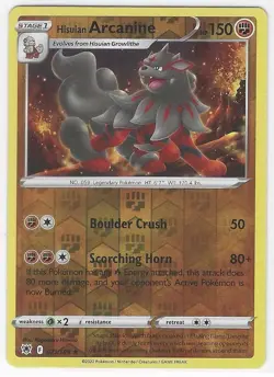 Hisuian Arcanine 071/189 Pokemon SWSH10: Astral Radiance Reverse Holo Rare - LP - Image 1