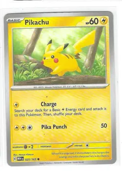 Pikachu 025/165 Pokemon SV: Scarlet & Violet 151 - NM - Image 1