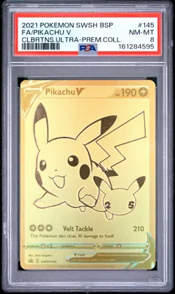 2021 Pokemon Swsh Black Star Promo #145 Pikachu V Clbrtns.Ultra-Prem.Coll. PSA 8 - Image 1