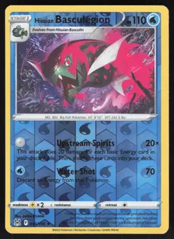 Hisuian Basculegion 045/196 Holo Rare Lost Origin Pokemon Reverse Holo Near Mint - Image 1