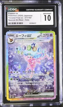 Espeon ex 211/187 Sv8a: Terastal Fest Ex Holo (Japanese) CGC Gem Mint 10 - Image 1