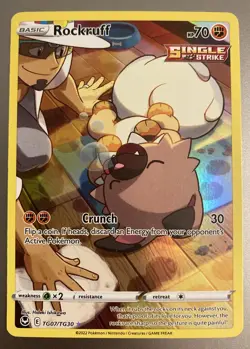 Rockruff TG07/TG30 Silver Tempest Full Art Trainer Gallery Pokemon Card - Image 1