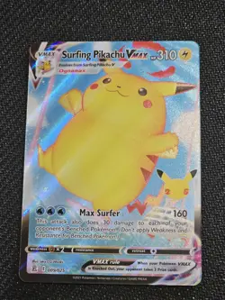 Surfing Pikachu VMAX 009/025 Celebrations Holo - Pokemon Card Near Mint - Image 1