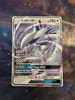 Lugia GX 159/214 Ultra Rare Sun & Moon Lost Thunder Pokemon Card LP/NM - Image 1