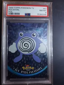 PSA 8 NM-MT Poliwhirl 1999 Topps Series 1 Foil Pokemon T.V. Card #61 - Image 1