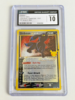 CGC 10 Umbreon Celebrations 17/17 Classic Collection Pokemon Card Gold Star 2021 - Image 1