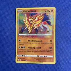 Pokemon Zamazenta 102/185 Swsh04: Vivid Voltage Amazing Rare Card - NM - Image 1