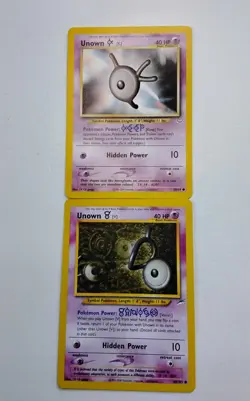 2000 Pokemon Lot Of 2 Unown Cards (K) 58/64. (V) 98/105. NM-MT - Image 1
