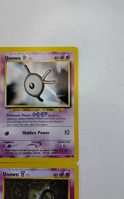 2000 Pokemon Lot Of 2 Unown Cards (K) 58/64. (V) 98/105. NM-MT - Image 3
