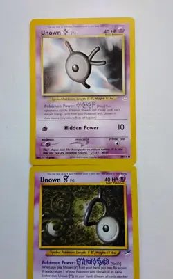2000 Pokemon Lot Of 2 Unown Cards (K) 58/64. (V) 98/105. NM-MT - Image 4