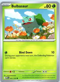 Bulbasaur 001/132 Common Mega Evolution Pokemon Near Mint - Image 1