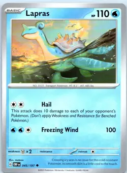 Lapras 045/197 Uncommon Obsidian Flames Pokemon Near Mint - Image 1
