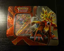 Pokemon TCG Paradox Tin (Gouging Fire EX, Sealed w/ 5 Booster Packs) - Image 1