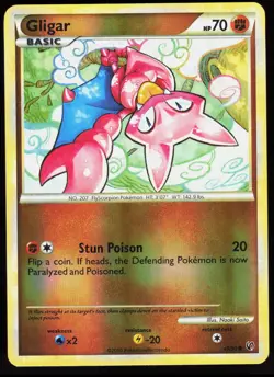 HGSS Undaunted Gligar 49/90 Common Pokemon Reverse Holo NM/M - Image 1