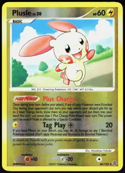 Plusle 36 Secret Wonders - Reverse Holo Pokemon LP (Rare) - Image 1