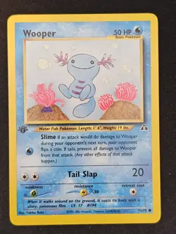 Pokemon TCG Wooper 71 1st Edition Neo Discovery Mint Near Mint - Image 1