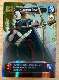 Star Wars Unlimited Spark of Rebellion Chirrut Imwe SHOWCASE Leader Card - Image 1