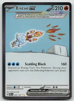 Pokemon Eiscue ex 222/197 Obsidian Flames Special Illustration Rare Holo NM - Image 1