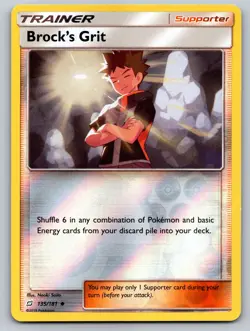 Brock's Grit 135/181 Reverse Holo Trainer Supporter Team Up Pokemon TCG NM - Image 1