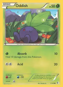 ODDISH 1/149 COMMON BOUNDARIES CROSSED POKEMON NEAR MINT - Image 1