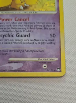 Pokemon TCG Alakazam 2/123 Mysterious Treasures Holo Rare w/ Holo Bleed MP - Image 5