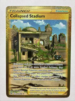 Collapsed Stadium 215/196 Secret Rare Lost Origin Pokemon Holo Near Mint - Image 1