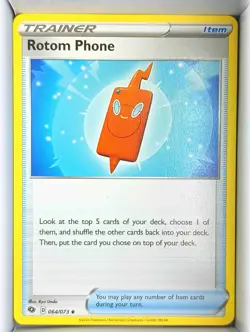 Rotom Phone 064/073 Uncommon Champion's Path Pokemon Near Mint - Image 1