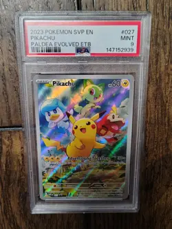 Pikachu Pokemon Svp En-Sv Black Star Promo 027 NM PSA 9 - Image 1