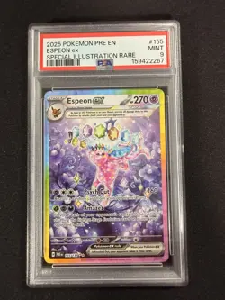Espeon Ex 155/131 Sv: Pokemon Prismatic Evolutions - Graded - PSA 9 - Ships Fast - Image 1