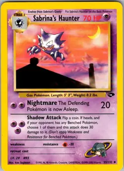 Sabrina's Haunter 55/132 Uncommon Gym Challenge Pokemon Unlimited MP - Image 1